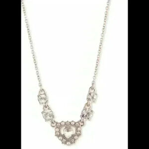 Marchesa Crystal Heart Frontal Necklace